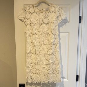 Milly White Floral Lace Mini Dress
